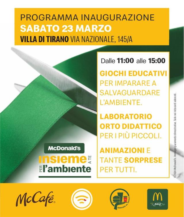 Inaugurazione del nuovo ristorante McDonald&rsquo;s di Villa di Tirano