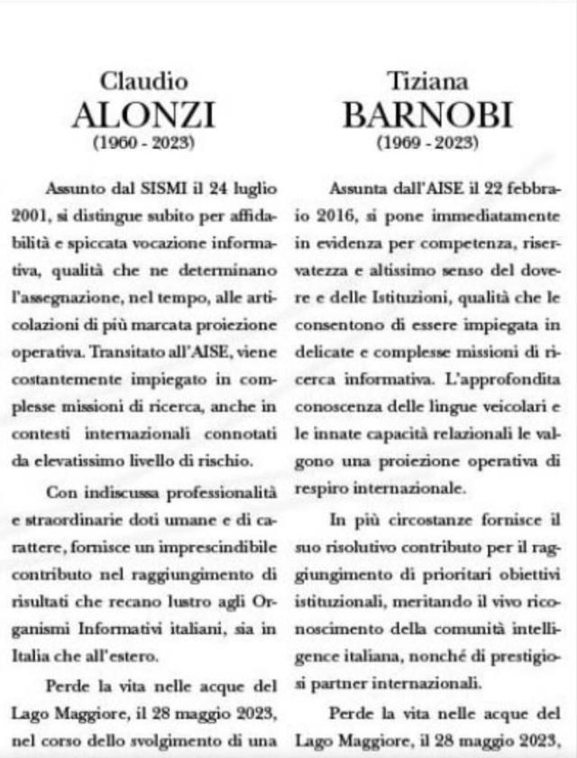 007 annegati nel Lago maggiore, Dis: &ldquo;Erano in missione per conto dell&rsquo;Aise con gli agenti del Mossad*
