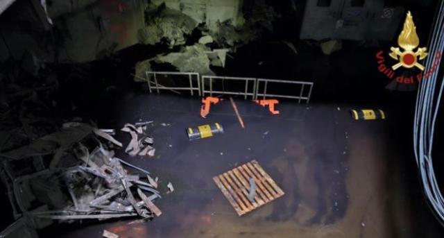 La centrale idroelettrica allagata