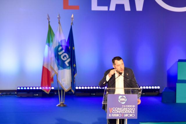 V Congresso UGL. Salvini: "Con UGL per difesa diritti lavoratori in sedi europee"