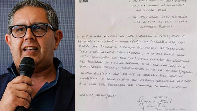 Liguria, il Presidente Toti si dimette dopo 80 giorni ai domiciliari per indagini su corruzione e falso: &ldquo;Lascio una Regione in ordine, torno un semplice cittadino&rdquo;, al voto tra ottobre e novembre