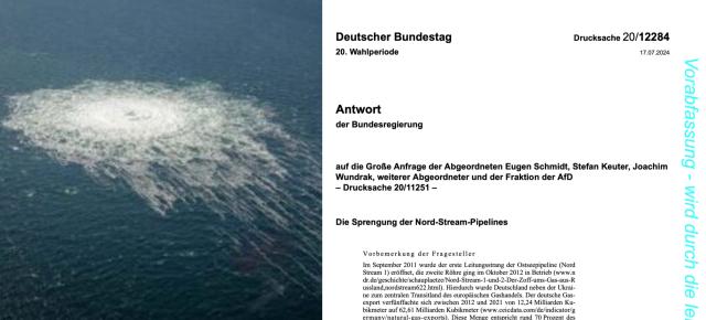 Germania governo nordstream attacco esplosivo bomba bombe inchiesta indagine segreto interrogazione Mar Baltico Berlino sabotaggio