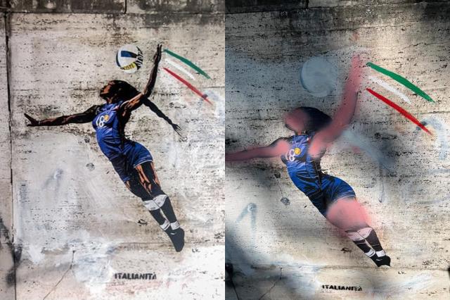 Murales paola Egonu volley oro campionessa Laika razzismo Vannacci italianita tratti somatici lega olimpiadi francia polemiche