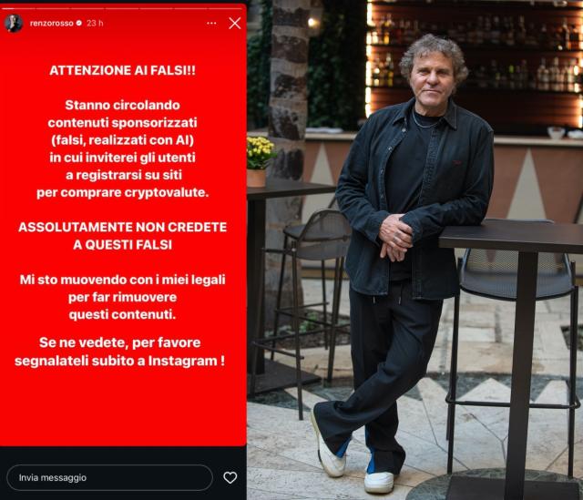 Renzo Rosso vittima Deep fake web criptovalute crypto investimenti  istituzioni truffe