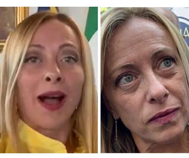 Meloni, "zigomi nuovi, ritocchi al viso durante la vacanza, &egrave; ricorsa alla chirurgia estetica", le foto prima e dopo