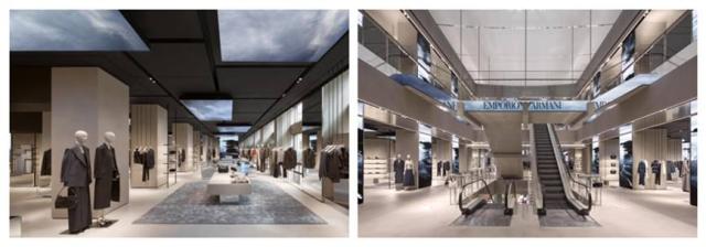 Emporio Armani, riapre a Milano lo store dopo un intervento di rinnovo; Armani: "Era il momento di rinfrescare il progetto"