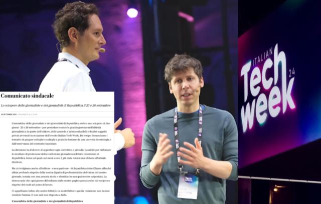 Repubblica cambio direzione attriti Molinari Elkann sciopero durante Italian Tech Week Sam Altman CEO Open AI