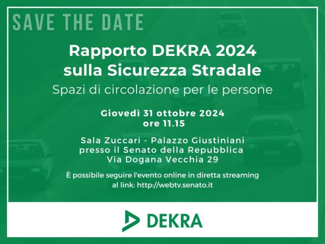 Rapporto DEKRA sulla Sicurezza Stradale 2024&ldquo;Spazi di circolazione per le persone&rdquo;