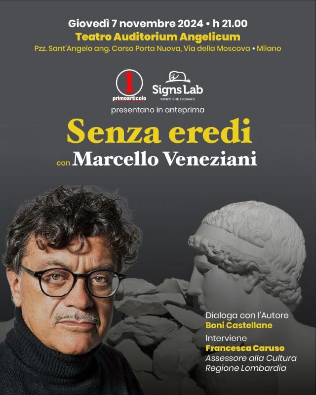 Senza eredi con Marcello Veneziani, presentato gioved&igrave; 7 novembre 2024 al Teatro Auditorium Angelicum a Milano 