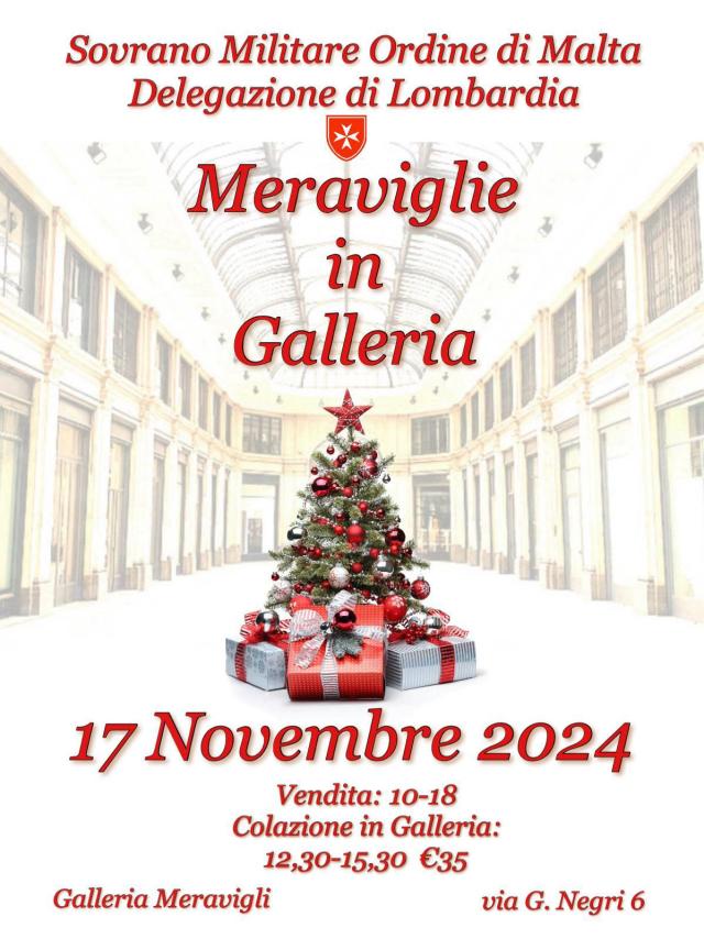Domenica 17 novembre colazione in Galleria Meravigli con il Sovrano Militare Ordine di Malta