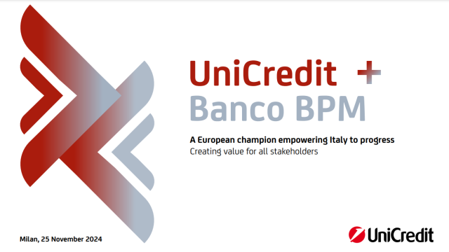 UniCredit, lanciata Ops su Banco BPM; presentazione di mercato "A European champion empowering Italy to progress" - ALLEGATO IN PDF