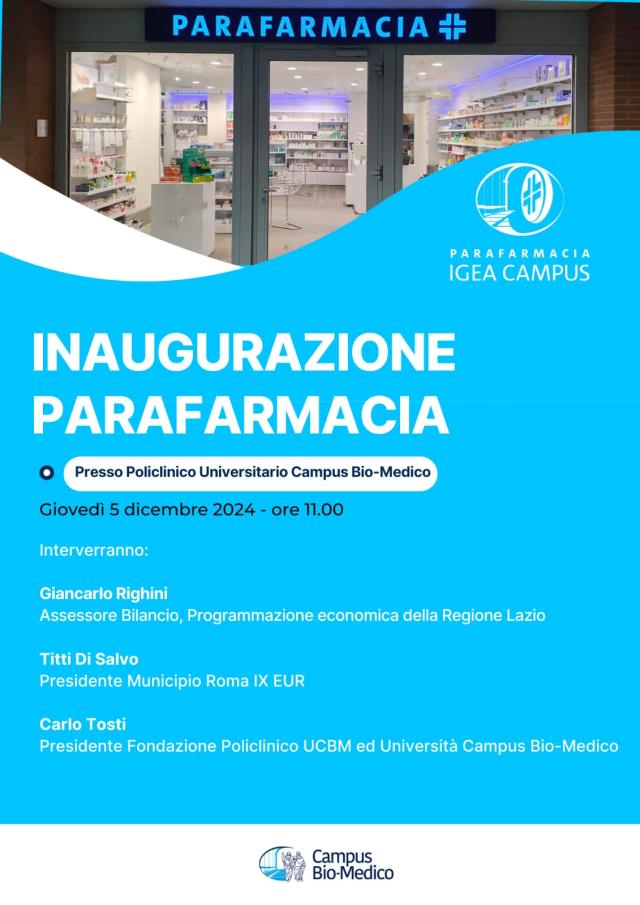 Inaugurazione della nuova Parafarmacia del Campus Bio-Medico