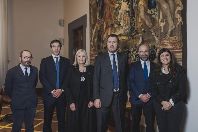 presidente di Fondazione CR Firenze Bernab&ograve; Bocca, il presidente della Regione Toscana Eugenio Giani, la rettrice dell&rsquo;Universit&agrave; di Firenze Alessandra Petrucci, Filippo Catena (CDP Real Asset SGR), P