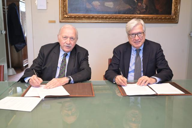 Firmato il protocollo di intesa tra i presidenti Marcello Bertocchini e Victor-Andr&eacute; Mass&eacute;na, Prince d'Essling