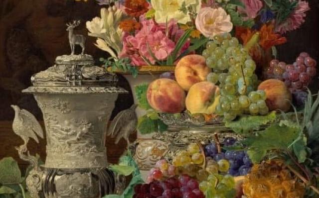 "Natura morta con fiori, frutta e un calice d'argento", un capolavoro da non perdere del maestro austriaco Ferdinand Georg Waldm&uuml;ller