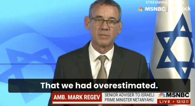 Mark Regev alla MSNBC