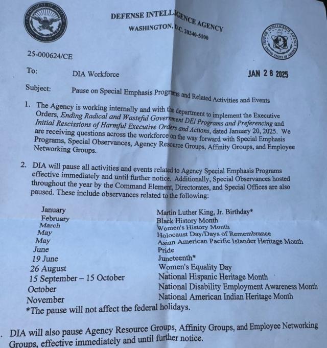 Usa, DIA sospende 11 eventi storici tra cui il&nbsp;Pride e il Women&rsquo;s History Month in risposta allo stop di Trump dei programmi di diversit&agrave;