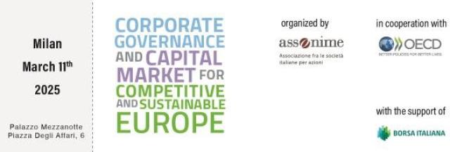 Assonime in collaborazione con l'OECD, organizzata  conferenza per discutere soluzioni per una maggiore integrazione e competitivit&agrave; dei mercati finanziari dell'UE