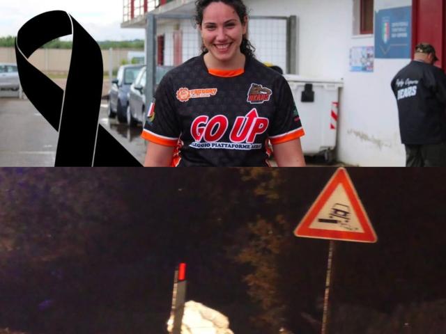 Bari, prete indagato per omicidio stradale e omissione di soccorso della rugbista 32enne Fabiana Chiarappa; la moto di lei fuori strada dopo l'impatto