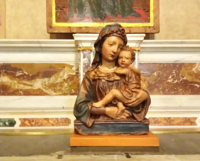 Cappella Brancacci, il restauro della Madonna col Bambino. 