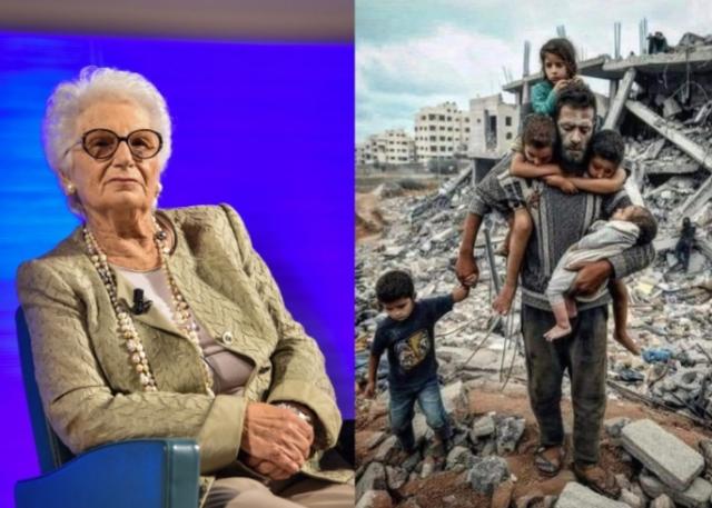 Gaza, Liliana Segre non usa il termine genocidio e parla di odio tra popoli, ma non dell'occupazione illegale di Israele in Palestina n&eacute; della disumanizzazione nella Striscia