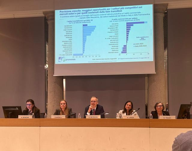 Intesa Sanpaolo e Prometeia, presentato Rapporto Analisi dei Settori Industriali: nel 2025 previsto fatturato manifatturiero stabile a &euro;1143 mld