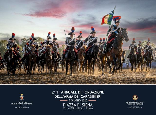 Arma dei Carabinieri, dal 4 al 6 giugno a Villa Borghese il Villaggio Arma: eventi, sport, storia e innovazione per il 211&deg; anniversario