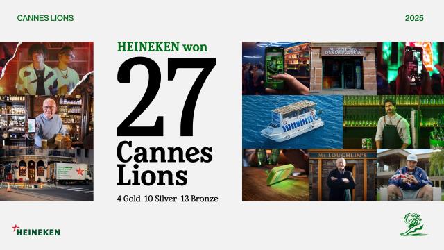 The Heineken Company trionfa al Cannes Lions 2025; porta a casa 27 premi, il miglior risultato di sempre