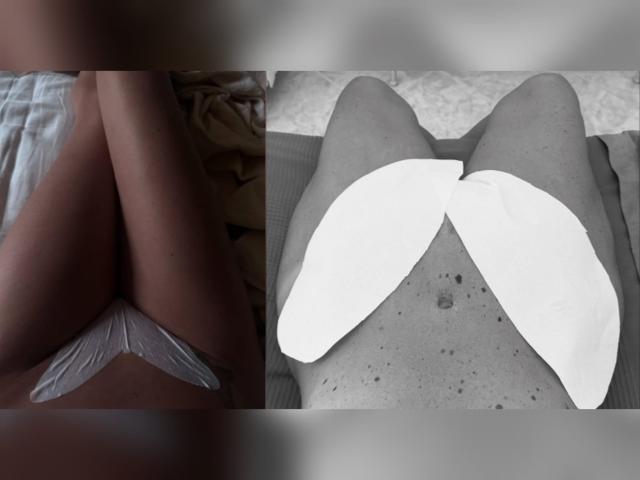 Valentina Persia, la parodia di Belen Rodriguez e della sua maschera intima per la vulva: "C&rsquo;&egrave; anche la XXL e tira su la pelle" - FOTO