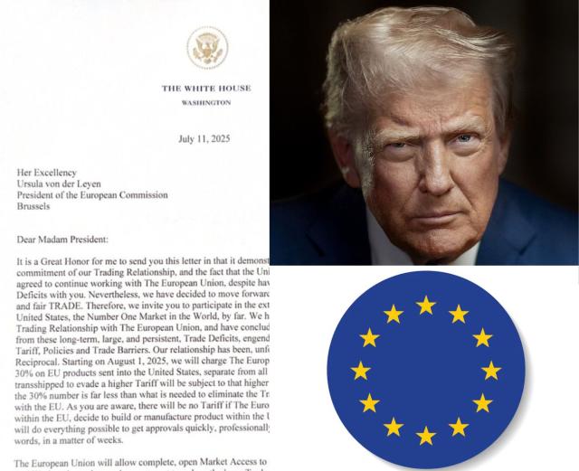 Lettera dazi a Ue, Trump, fonte: X, @marcodifonzo
