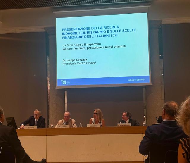 Intesa Sanpaolo e Centro Einaudi, presentata l&rsquo;Indagine sul Risparmio: crescita nel 2025, italiani attenti a terza et&agrave; e futuro dei figli
