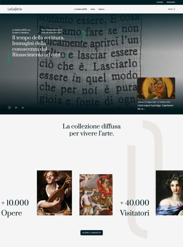 BPER, nuovo sito web per La Galleria: un museo digitale che valorizza oltre 10 mila opere della collezione 