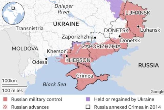 Mappa Ucraina divisa