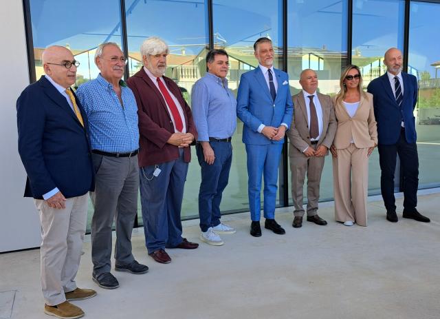 Museo Mitoraj di Pietrasanta, il ministro della Cultura Alessandro Giuli in visita al cantiere 