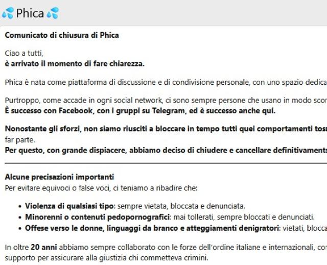 Dopo &ldquo;Mia moglie&rdquo; chiude il forum "Phica&rdquo;, foto rubate anche di politiche come Meloni e Schlein e &ldquo;insulti&nbsp;sessisti&rdquo;