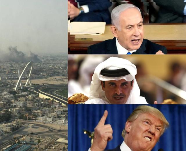 Netanyahu, leader Qatar e Trump, fonte: Wikipedia