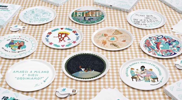 Deliveroo celebra i 10 anni a Milano con piatti da pizza illustrati da 10 artisti che raccontano il legame tra citt&agrave; e food delivery