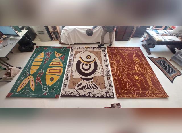 "Mediterraneo terra mia", a Roma la mostra di Nino Ventura negli spazi della Strati d'Arte Gallery: tappeti unici e coinvolgenti