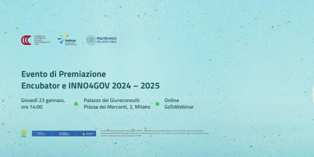 Encubator e INNO4GOV, premio alle startup per il Climate Tech e per la trasformazione digitale e sostenibile il 7 ottobre 