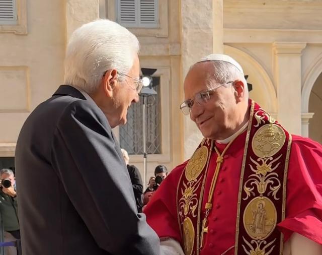 Sergio Mattarella con Leone XIV