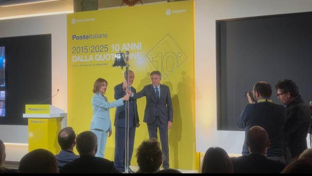 Poste Italiane celebra a Piazza Affari i dieci anni dalla quotazione, capitalizzazione a oltre 26 miliardi e 7 miliardi di dividenti distribuiti agli azionisti 