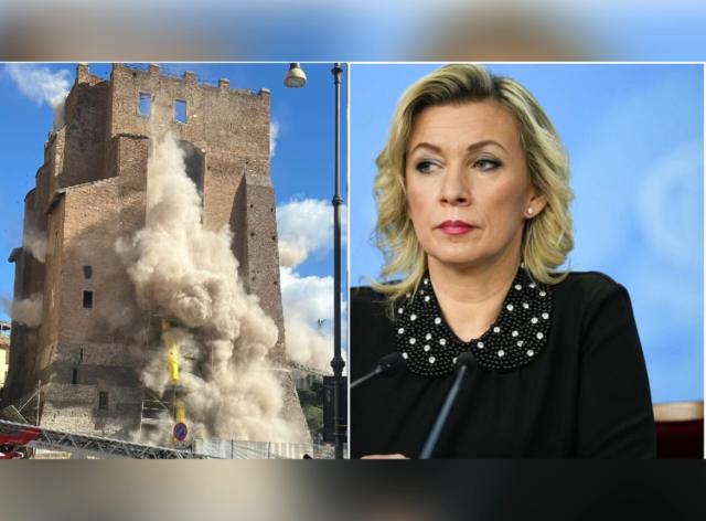 Crollo Torre dei Conti a Roma, Zakharova: "Finch&eacute; l'Italia butter&agrave; soldi dei contribuenti per Kiev cadr&agrave; tutto, anche l'economia"