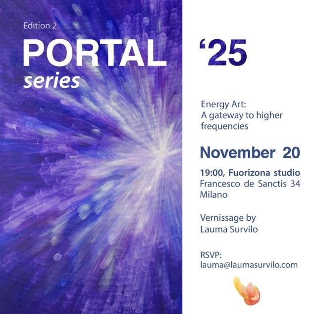 Lauma Survilo presenta Portal Series &lsquo;25, la seconda edizione delle mostra dedicata ai suoi dipinti energetici, presso FUORIZONA Studio