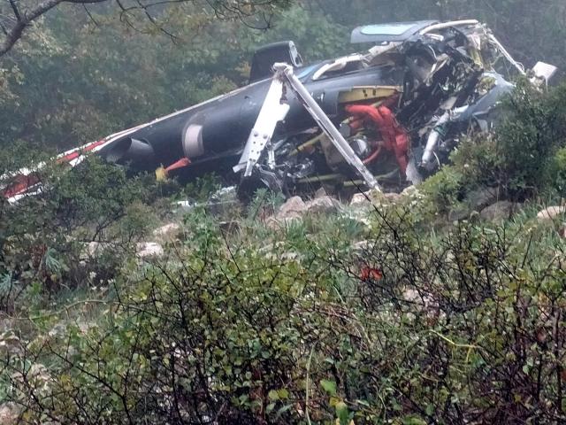 Elicottero distrutto