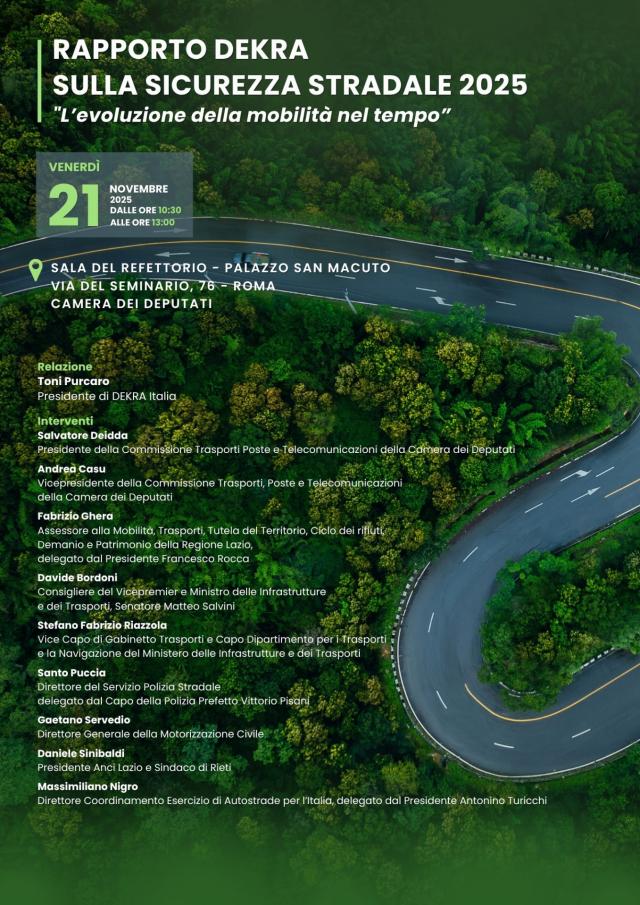 Rapporto DEKRA sulla Sicurezza Stradale 2025 &ldquo;L&rsquo;evoluzione della mobilit&agrave; nel tempo&rdquo;