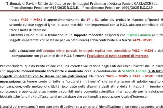 Garlasco, &ldquo;Dna di Andrea Sempio sotto le unghie di Chiara Poggi&rdquo;, la perizia di Denise Albani conferma tesi della procura di Pavia