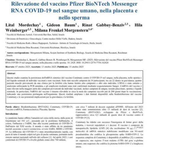 Studio israeliano vaccino Covid Pfizer