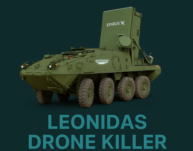 Usa, presentato nuovo sistema anti-droni "Leonidas": un'arma elettromagnetica equipaggiata su veicolo robotico cingolato dotato di AI