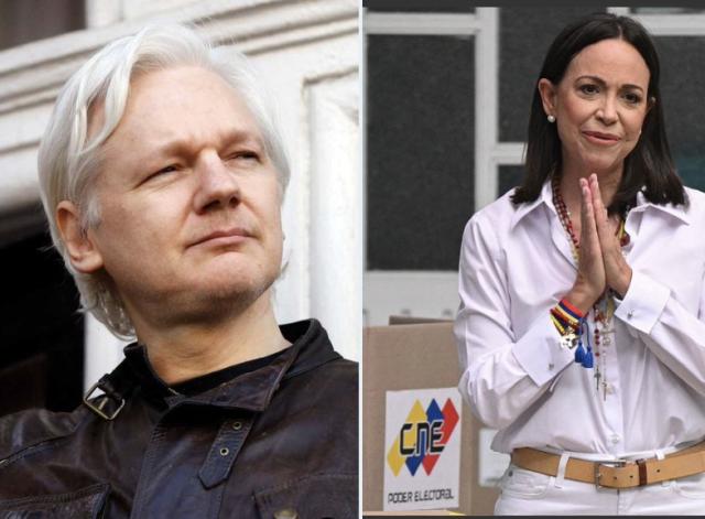 Julian Assange contro Mar&iacute;a Corina Machado, la denuncia al Comitato Nobel: "Il Premio per la Pace trasformato in strumento di guerra"