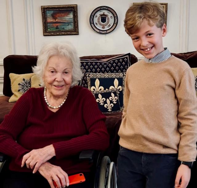 La Principessa Maria Pia di Savoia con il nipote Umberto de Yougoslavie, figlio Serge de Yougoslavie 